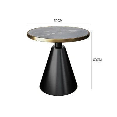 Luxury Round Side Table with Marble Top and Metal Base Modern End Table for Small Space Living Room Bedroom Hotel Use