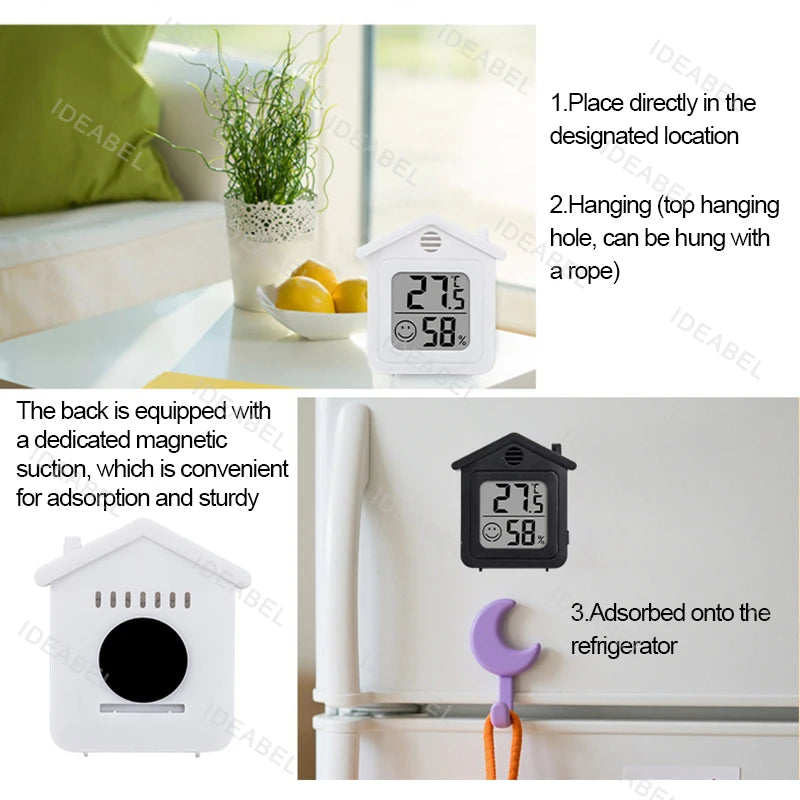 LCD Digital Thermometer Hygrometer Indoor Room Electronic Temperature Humidity Meter Sensor Gauge Weather Station For Home ﻿