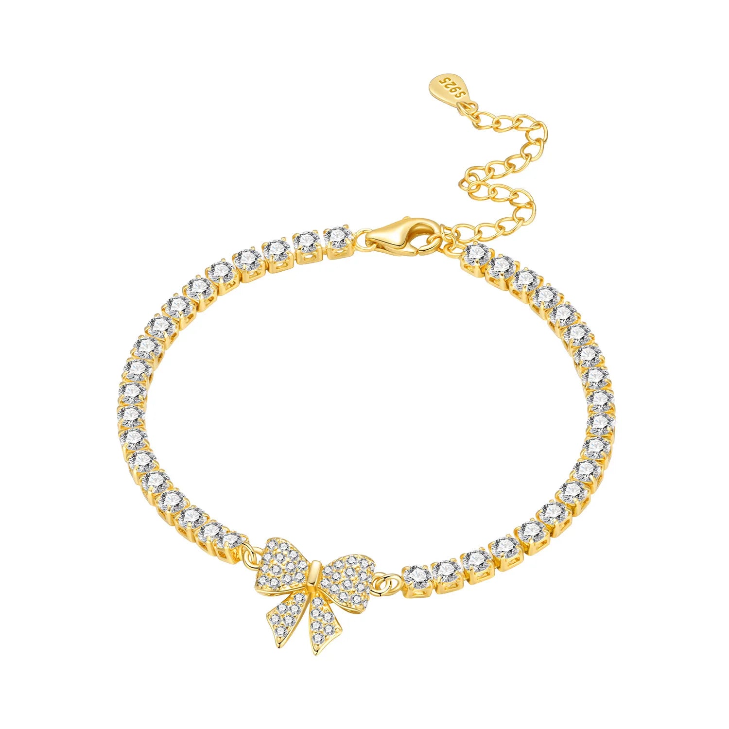 Original 925 Sterling Silver Zirconia Tennis Chain Bracelet for Women Adjustable Gold Color Hot Sale Ideal Birthday Party Gifts