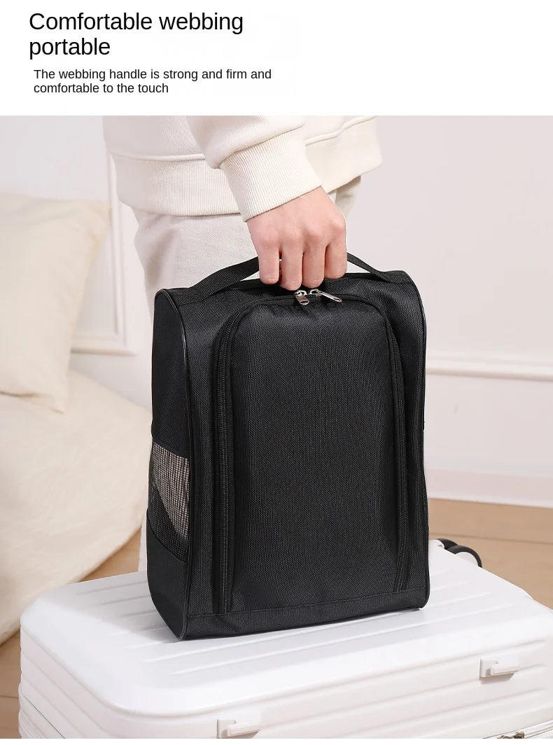 Portable Golf Shoe Bag Oxford Cloth Shoe Carrier Bags Breathable Lightweight Golf Handbag Dustproof Football Tennis Shoe Bag