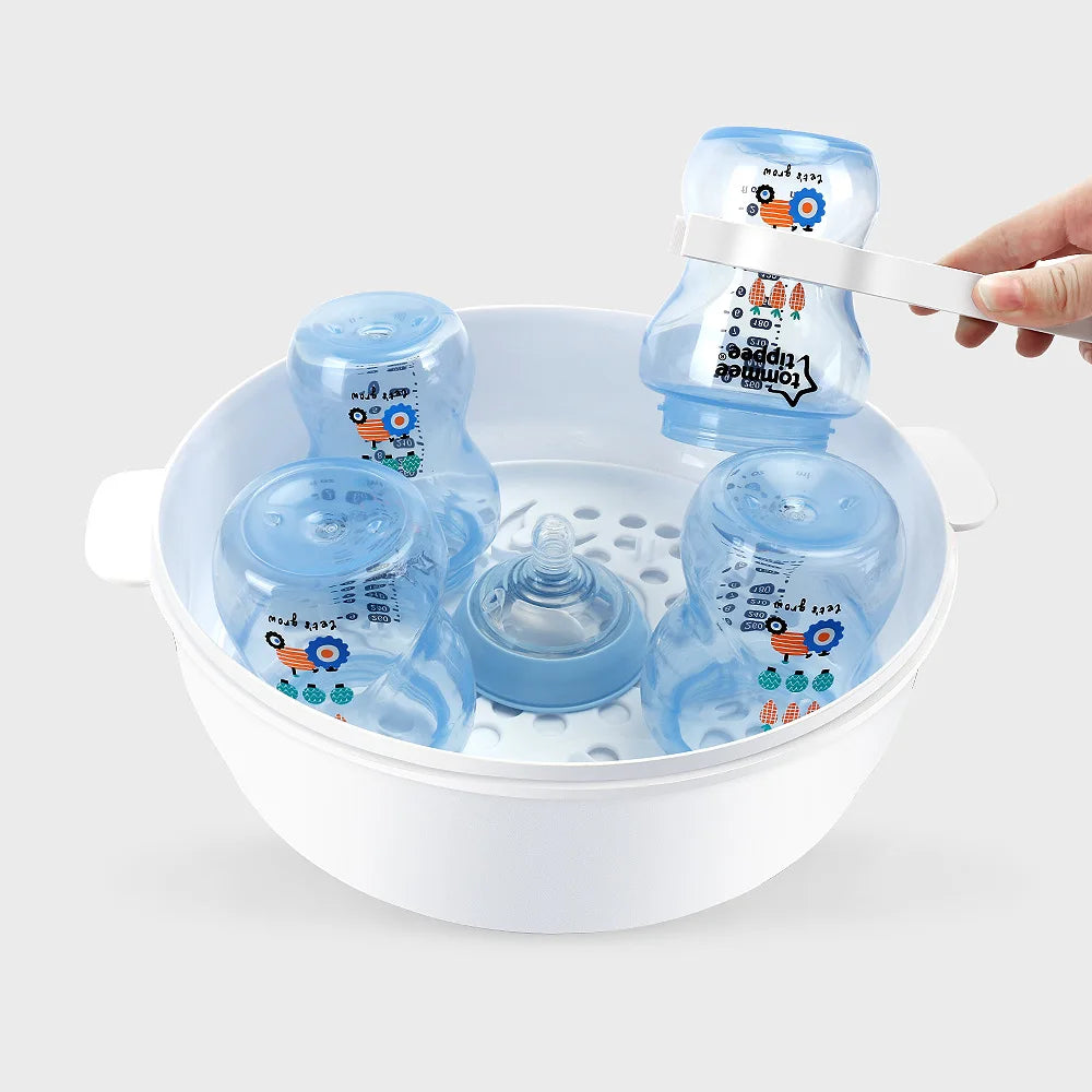Microwave Steam Sterilizer for Baby Bottles Temperature Nipple Sterilizer Bottle Holder Storage Box Baby Bottle Warmer BPA Free