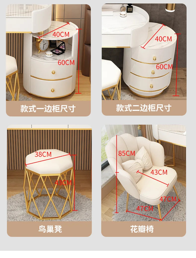 Bedroom Wooden Dressing Table Drawer Girls Led Light Standing Dressing Table Mirror Makeup Mesa De Maquillaje Rome Furniture