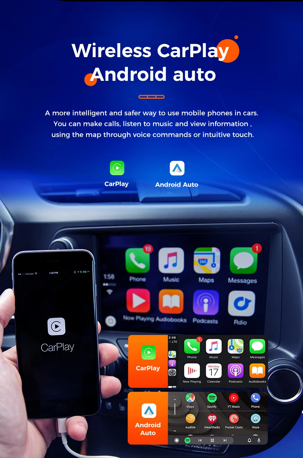 12.3" Android 14 CarPlay Auto Car Radio For Jeep Wrangler 2018-2022 Touch Screen Multimedia Stereo Player GPS Navi dsp Head Unit