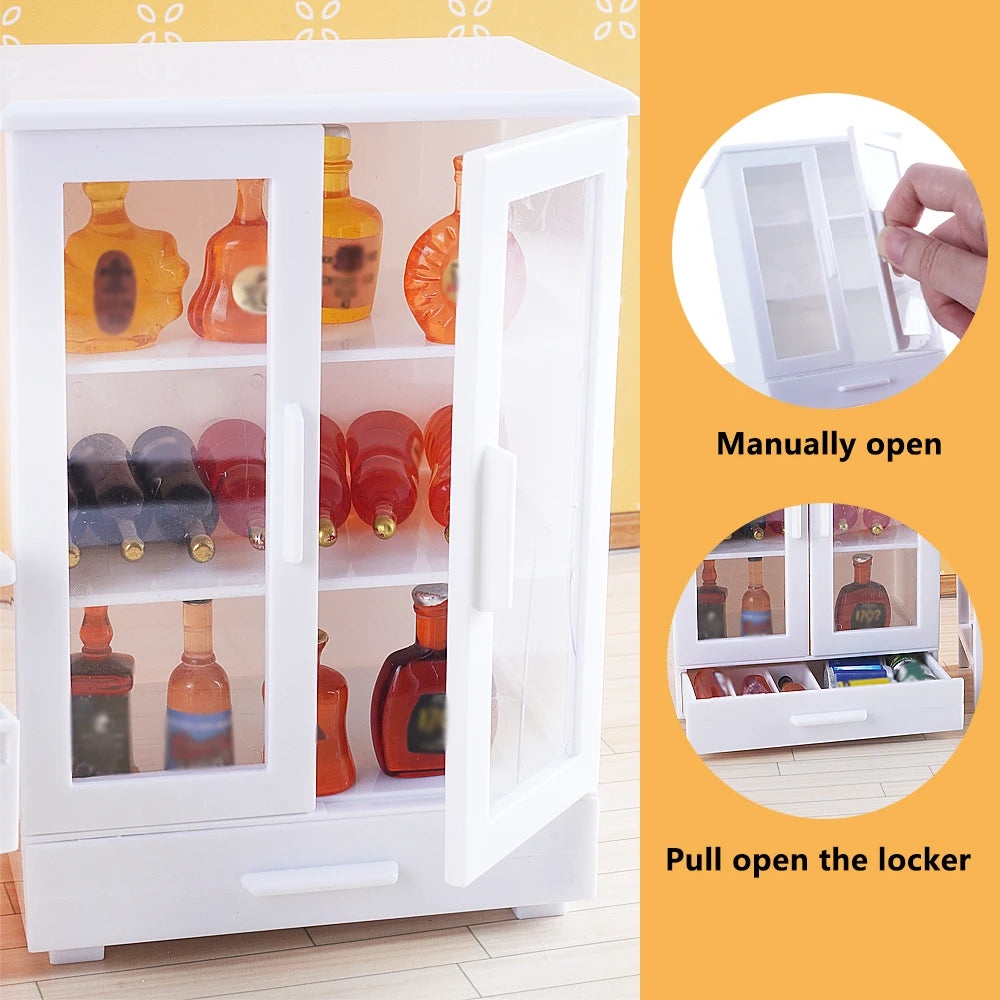 1:12 Dollhouse Miniature Office Furniture Set Simulation Computre Desk Model Bookshelves Doll House Decoration Accessories