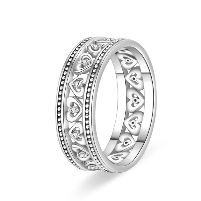 Rings For Women 925 Silver Size 6-9 Ocean Flower Sun Butterfly Heart Hollow Ring Fit For Engagement Weddings Fine Jewelry Gifts