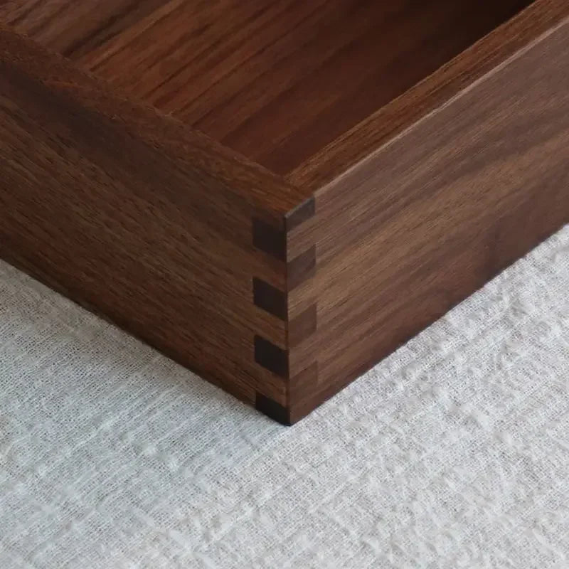 Black Walnut Wood Storage Box Hand Carved Bedroom Jewelry Organizer Modern Desktop Cosmetic Container European Home Decoration
