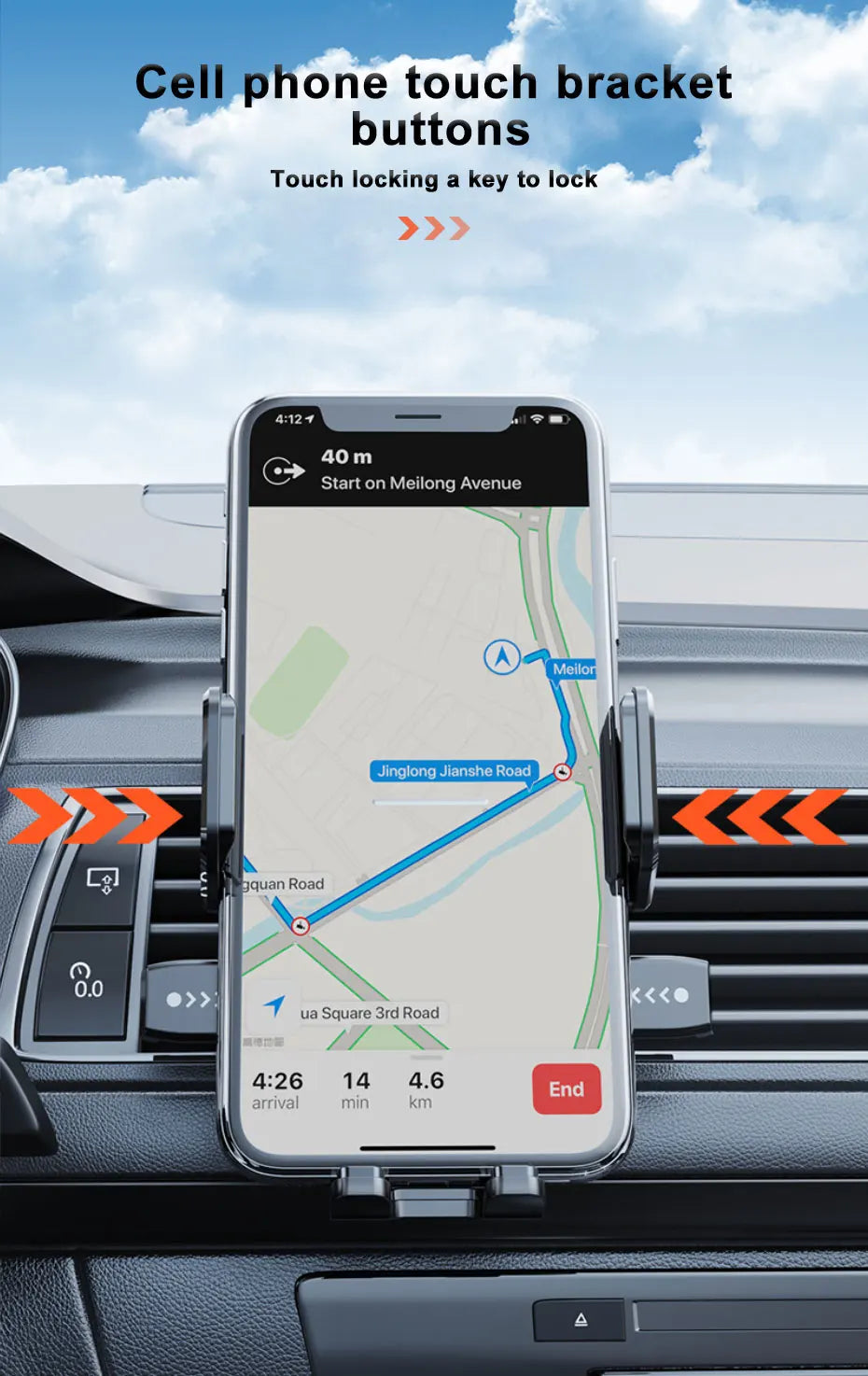 SEAMETAL Car Dashboard Phone Bracket Universal Auto Cellphone Stand For GPS Navigation Universal Desk Windshield Hanging Holder