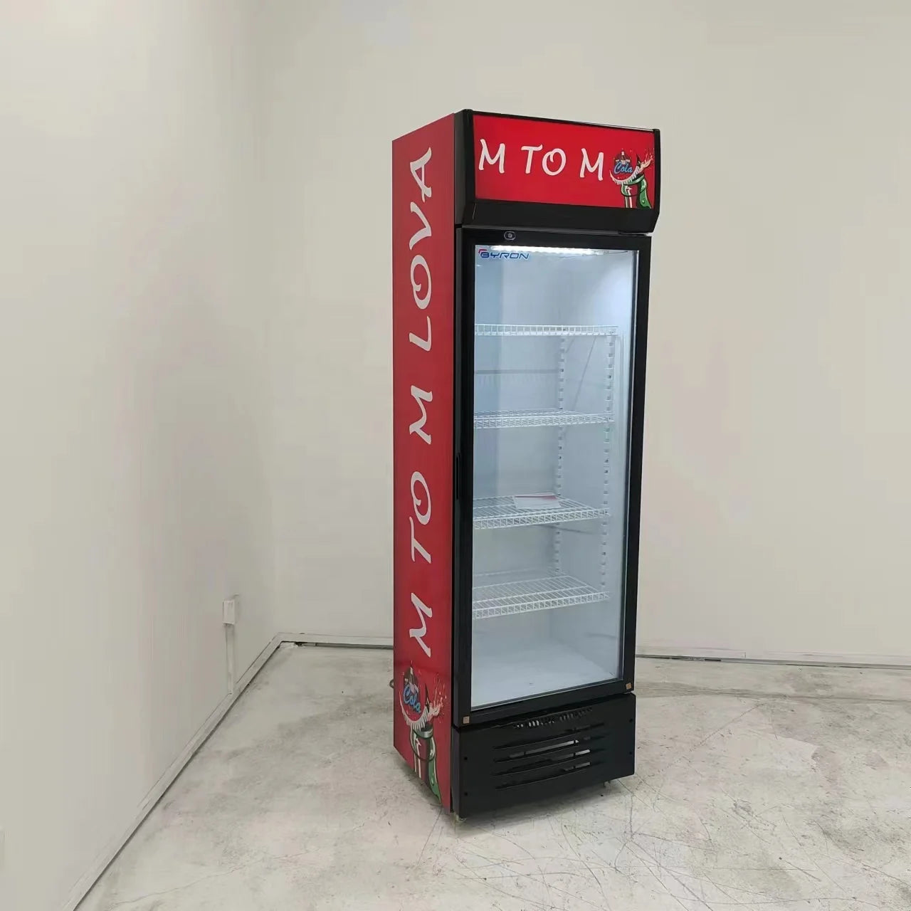 Commercial Single-Temperature Display Refrigerator, Glass Door Beverage Cooler for Drinks & Beverages with Adjustable Shelves