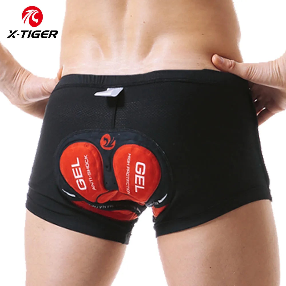 X-TIGER Men's Cycling Underwear with 5D Gel Cushioned MTB Boxer Cycling Shorts Road Cycling Underwear Cycling Equipment