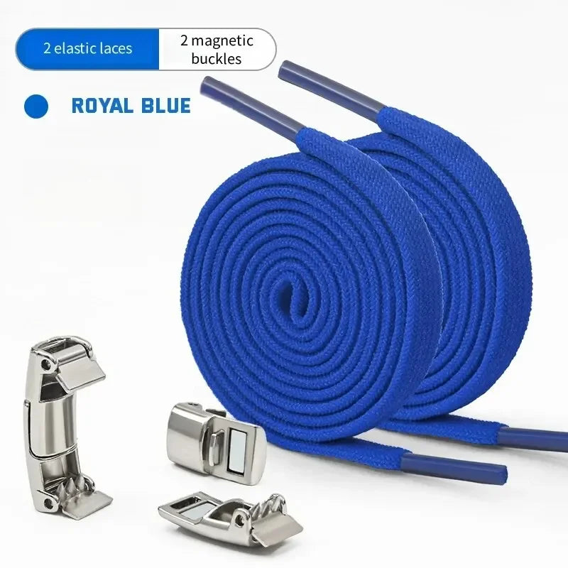 Magnetic Lock Shoe Laces without Ties Elastic Laces Sneakers Kids Adult 8MM Widened Flat No Tie Shoelaces for Shoes Accessories