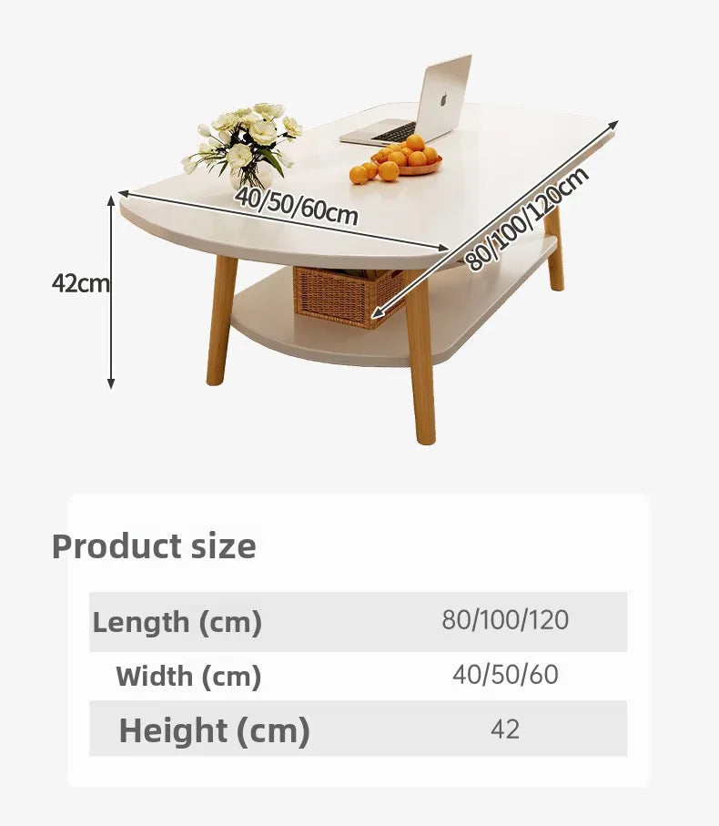 Coffee table living room small apartment multi-functional small tea table Nordic simple homestay double-layer small table