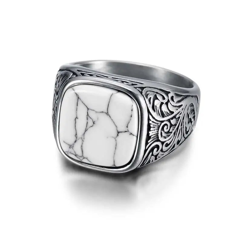 Jiayiqi Men'S Ring Punk Rock 316L Stainless Steel Signet Ring For Men Hip Hop Party Jewelry Male Wedding Gift Custom accept