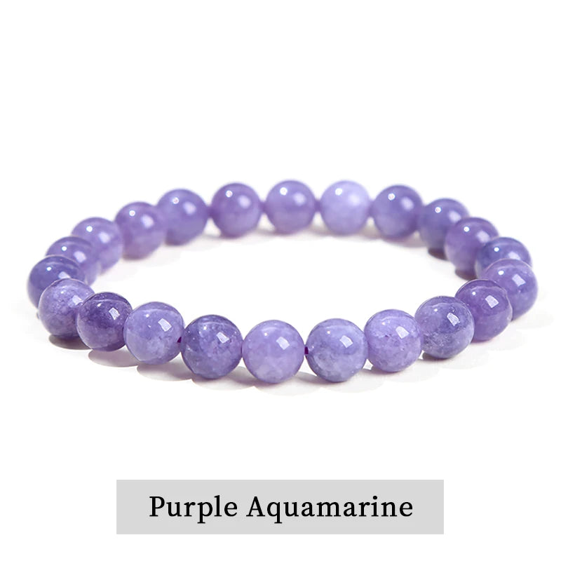 JD Natural Stone Beads Bracelet Amethyst Tiger Eye Crystal Quartz Agate Gem Beads Bangles Women Men Reiki Healling Jewelry Gift