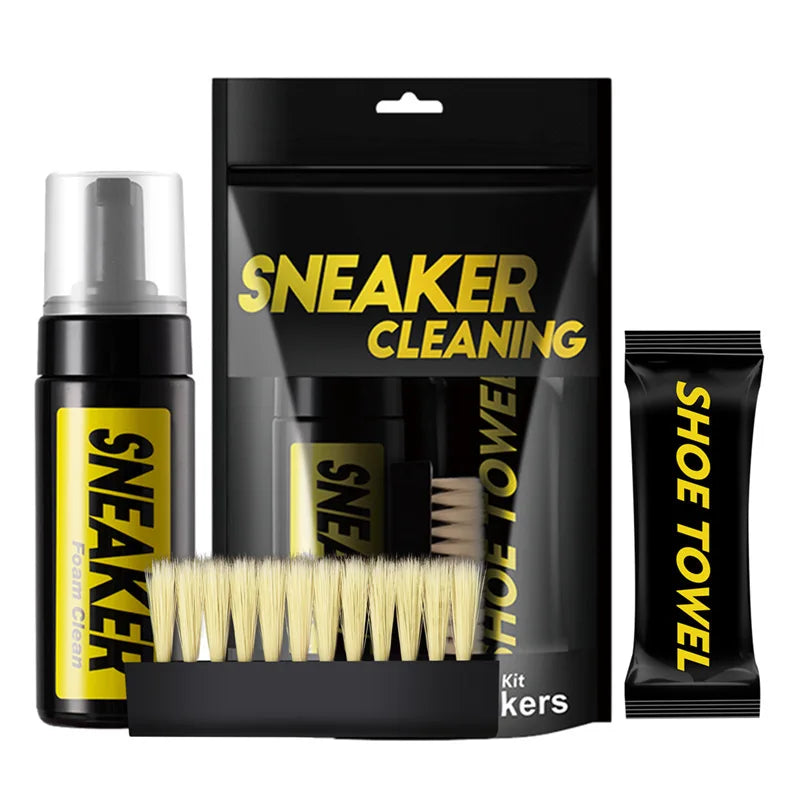 150ML Water-Free Foam Sneakers Cleaner Shoe Brush Shoe Suit Foam Dry Cleaning Shoes Cleaner Cloth Work on White Shoe Suede Boot