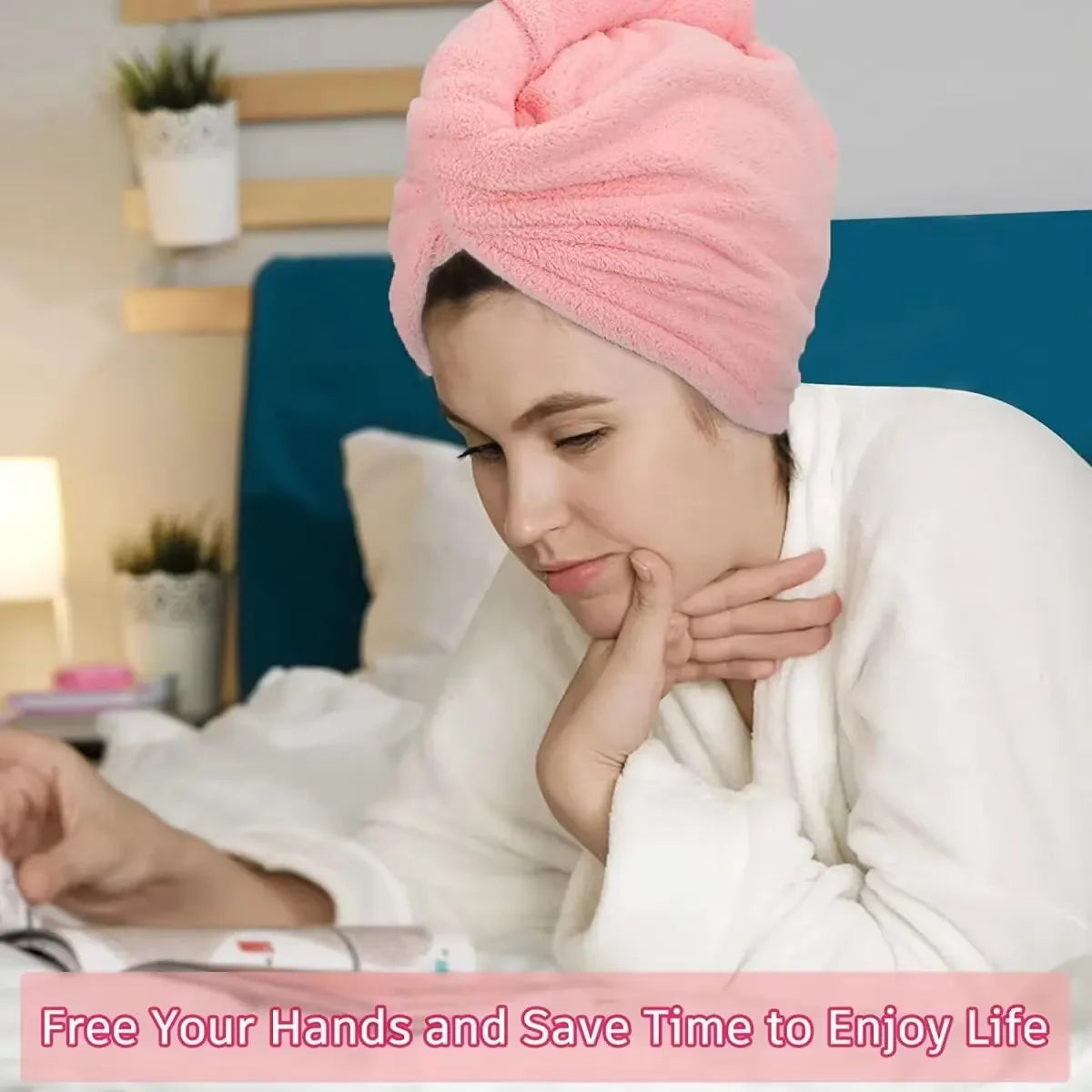 Ultra-Absorbent Coral Fleece Hair Towel Wraps with Button Closure - Quick-Dry, Soft, and Stylish Hair Drying Caps for Women
