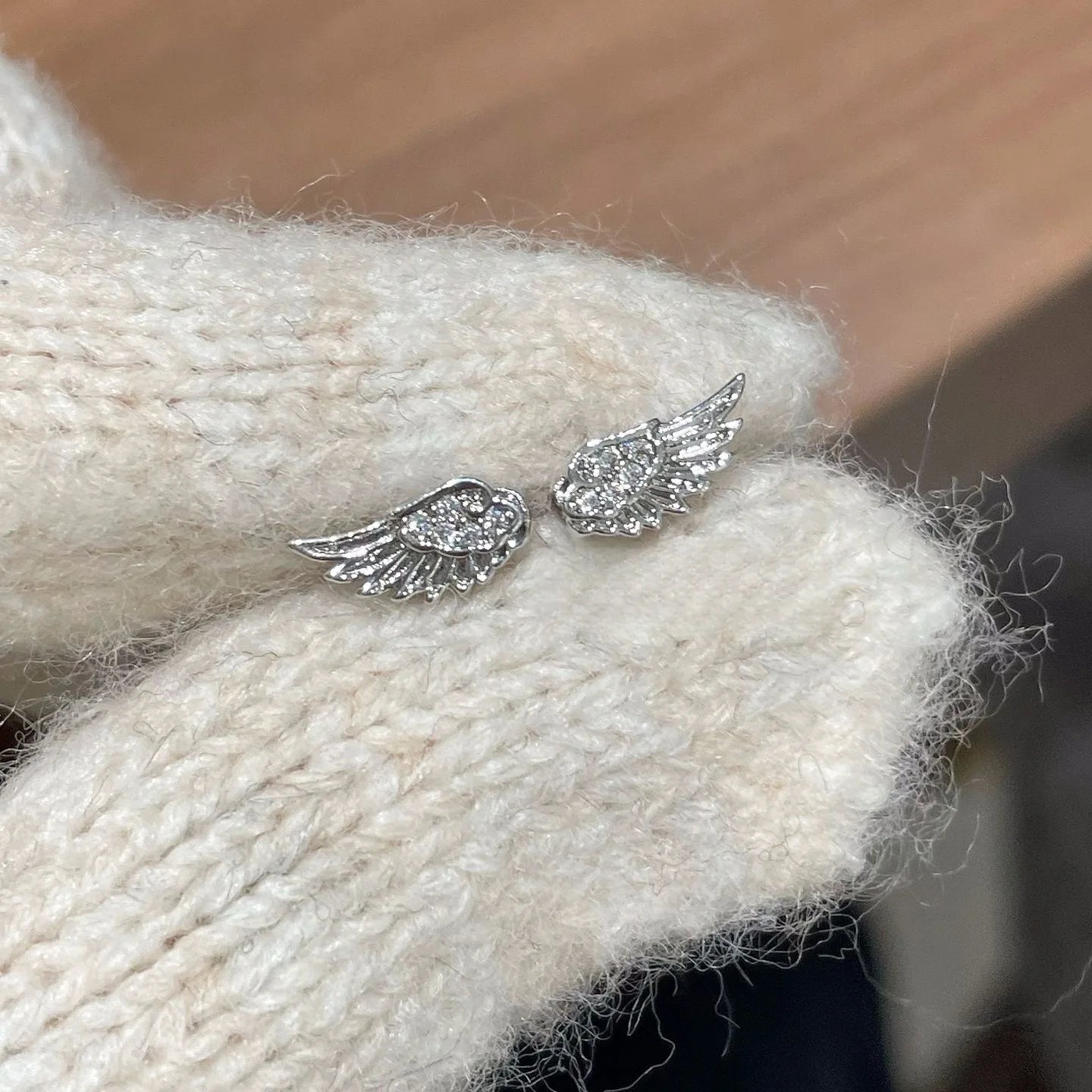 A Pair Vintage Couples Creative Angel Wings Stud Earrings Women Punk Studs Birthday Jewelry Gift