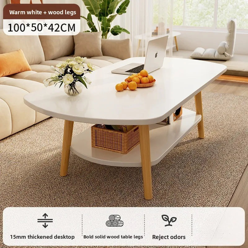 Coffee table living room small apartment multi-functional small tea table Nordic simple homestay double-layer small table