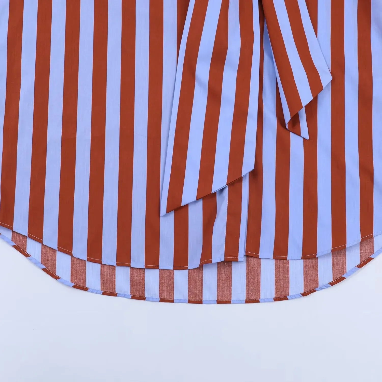 Women New Music Festival Chic Blouse Women's Loose Fit Striped Shirt Bow Single Breasted Simple Casual Female Top