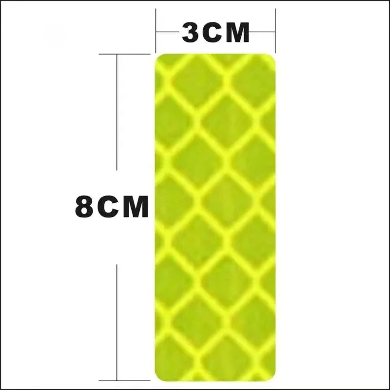 10pcs 3*8cm Car Bumper Reflective Stickers Reflective Warning Strip Tape Secure Reflector Stickers Decals Safety Warning