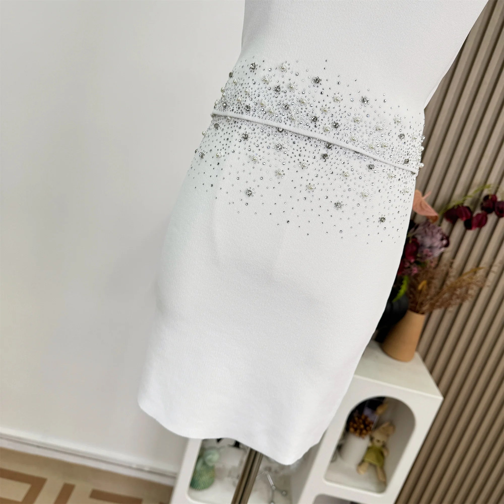2025 Summer Diamonds Knitted 2 Piece Set For Womem Nail Bead Top + Short Skirt Two Piece y2k Outfit Ensemble Femme