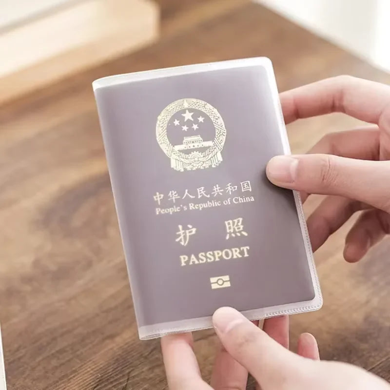【Hot sales】1-4PCS Passport Protective Cover Transparent Frosted, PVC Material Waterproof Document Case