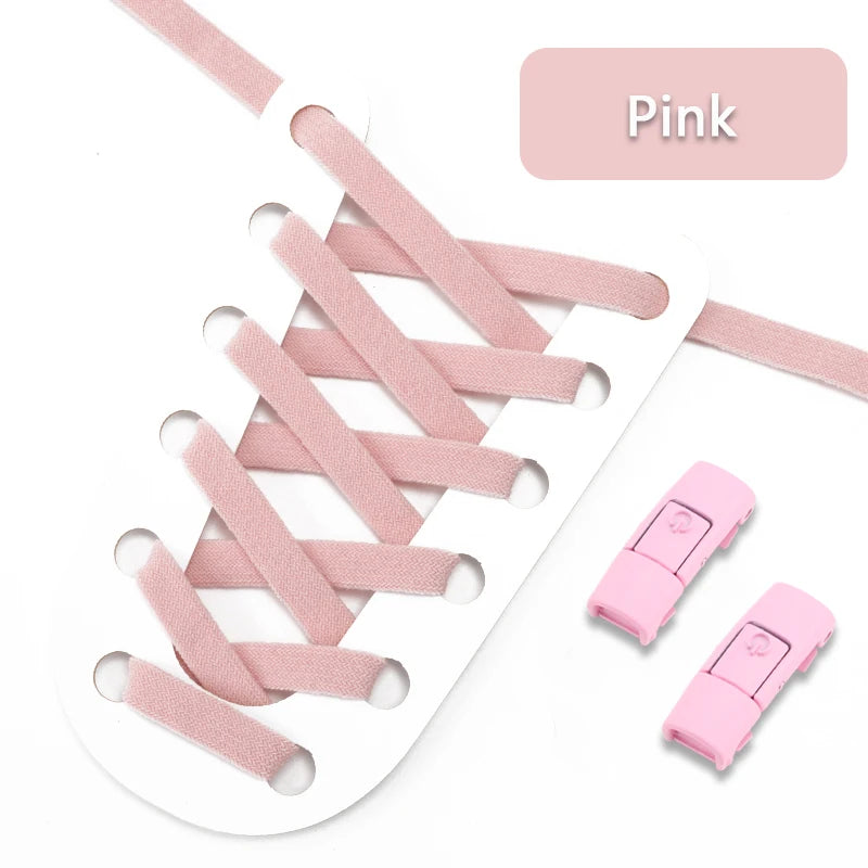 Press Lock Shoelaces Without ties Colorful Lock Elastic Laces Sneakers Kids Adult Flats No Tie Shoe laces for Shoes Accessories