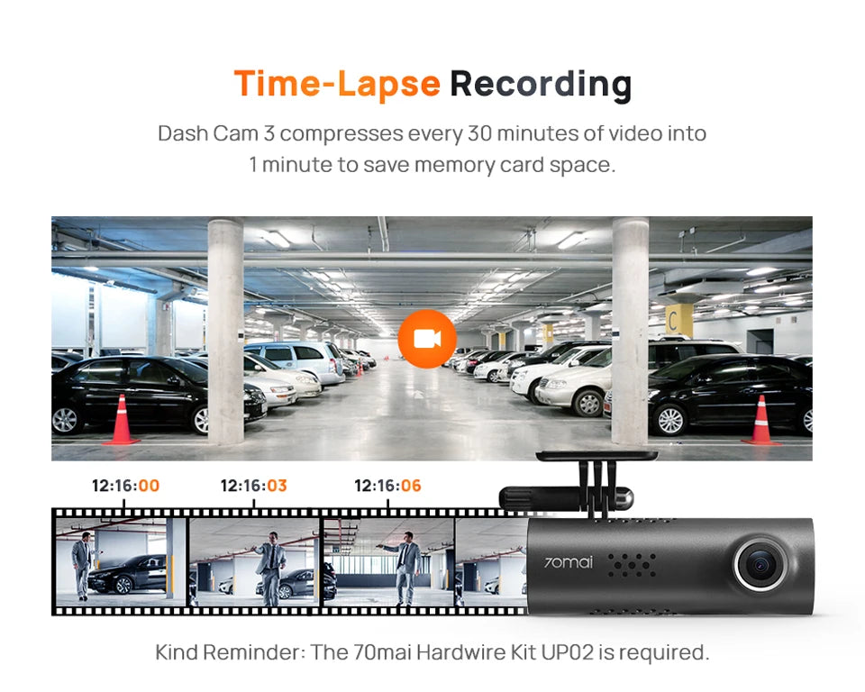 70mai Dash Cam M310 Plus 2K English Voice Control 1440P WDR Night Vision 24H Parking Surveillance 70mai M310 2K Car DVR Wi-Fi 6