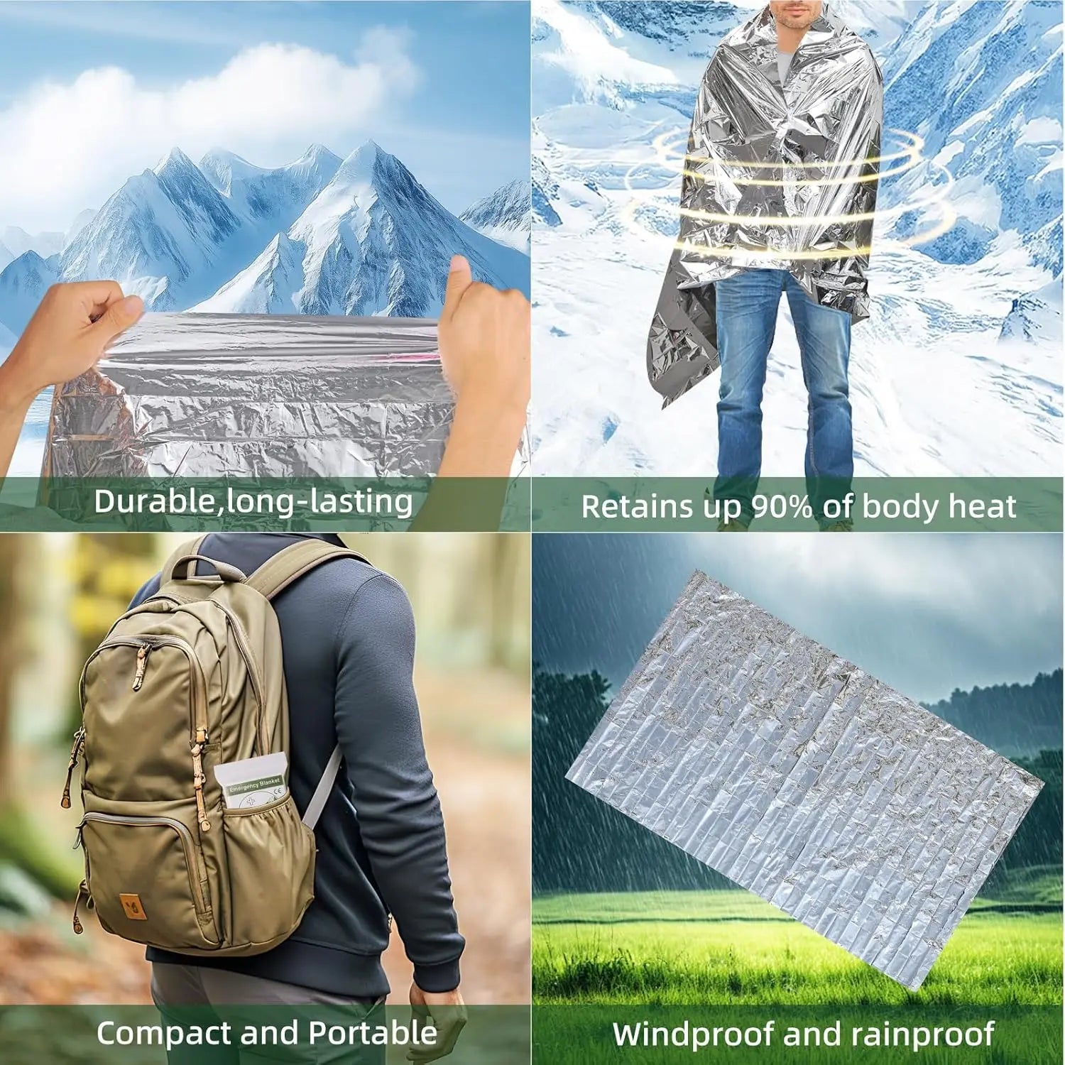 5-30Pc Outdoor Emergency Gold-Sliver Survival Blanket Waterproof First Aid Rescue Curtain Foil Thermal Military Blanket130X210Cm