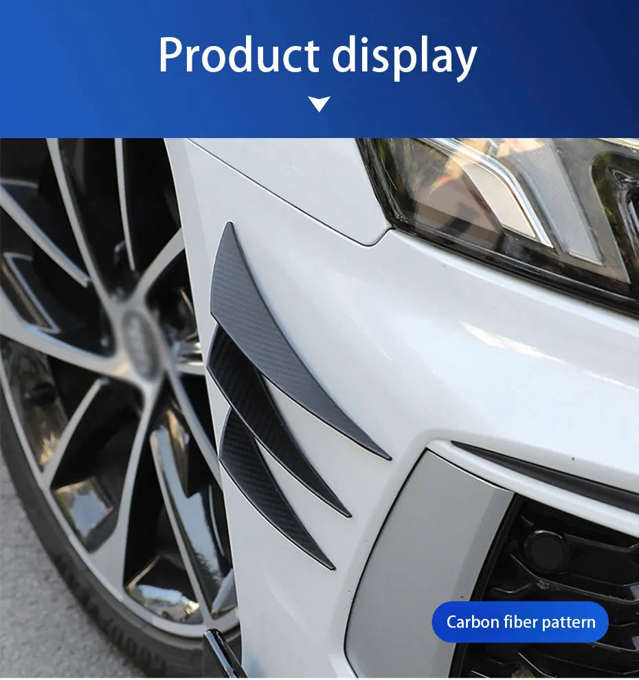 BLALION  6pcs Universal Front Bumper Lip Decoration Diffuser Splitter Fins Body Spoiler Canards Valence Chin Car Tuning Canard