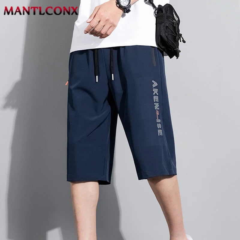 New Fashion Sports Shorts Men Elastic Waist Shorts Male Breathable Quick Dry Comfortable Men's Short Pants Men Bottom Black XXXL