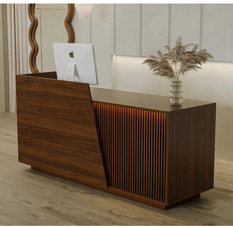 Customized Professional Reception Counter Simple Design Style Reception Desk Creative Storage Theke Empfang Office Furniture