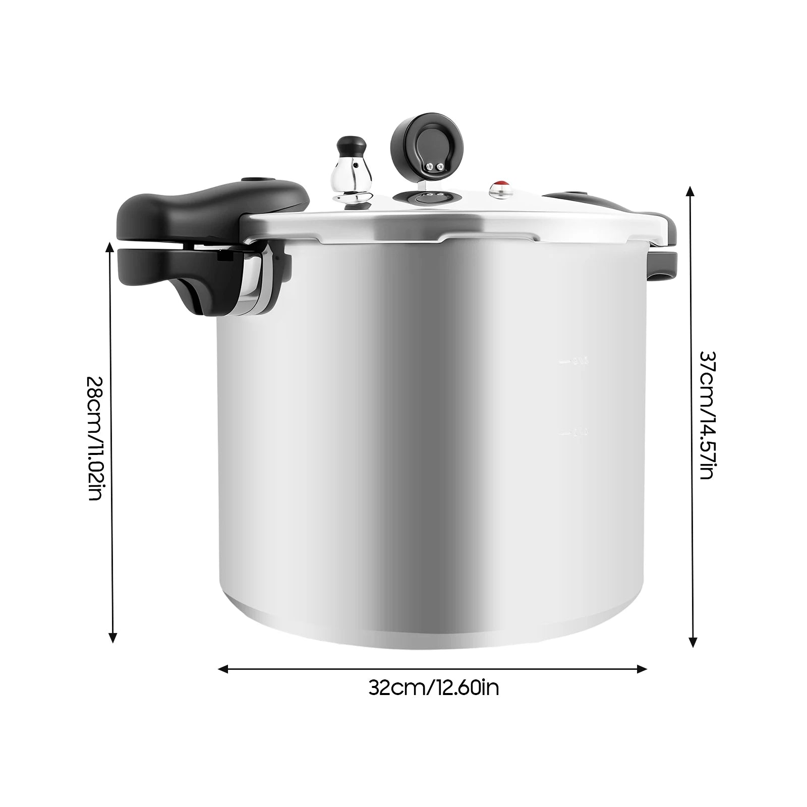 22L Thickened Explosion-Proof Pressure Cooker with Pressure Gauge and Safety Valve for Gas Stoves, Electric Ceramic Stoves