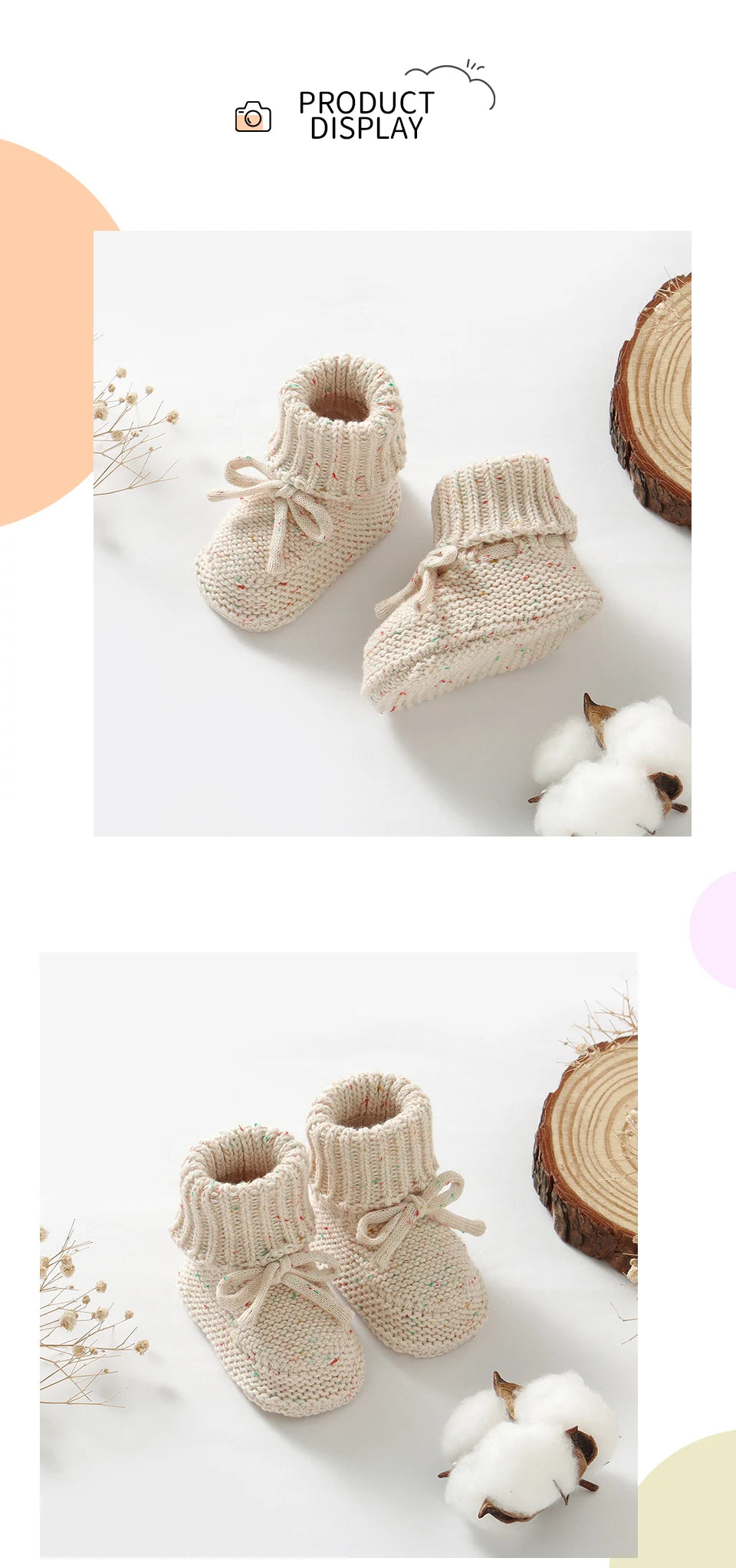 Baby First Walkers Comfortable Pure Color Knit Newborn Netural Bowknot Prewalkers for Infant Toddler Boy Girl Soft Sole Non-Slip