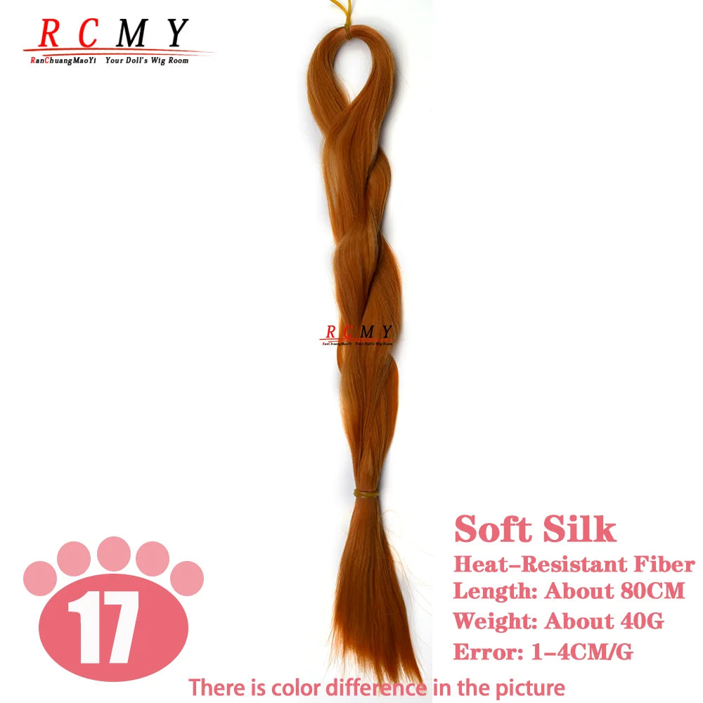 RCMY Soft Silk Doll Hair BJD/SD Blue Doll Wig Heat-resistant Synthetic Nylon Fiber 1/3 1/4 1/6 Doll Accessories