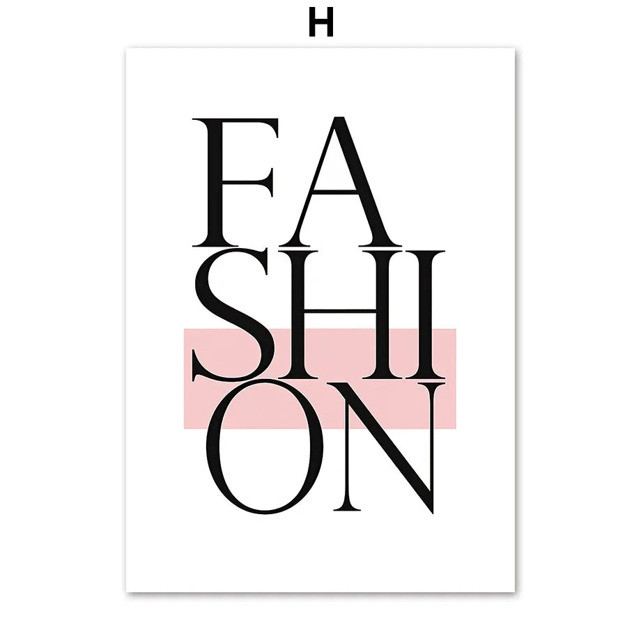 Fashion Wall Art Prints Pink Glam Perfume Diamond Poster Chic Inspirational Quotes Teen Vanity Room Dorm Walk in Closet Decor