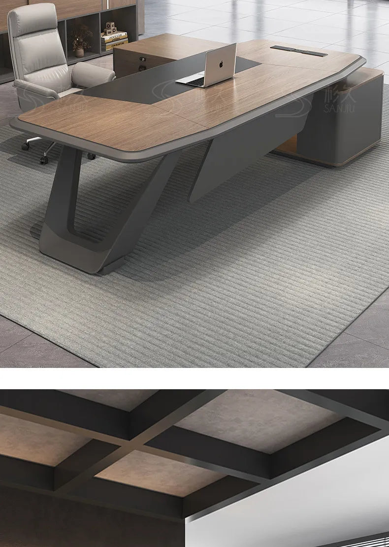 European Modern Office Desk Wooden Computer Gaming Decoration Drawer Office Desk Luxury Storage Meuble Bureau Home Furniture