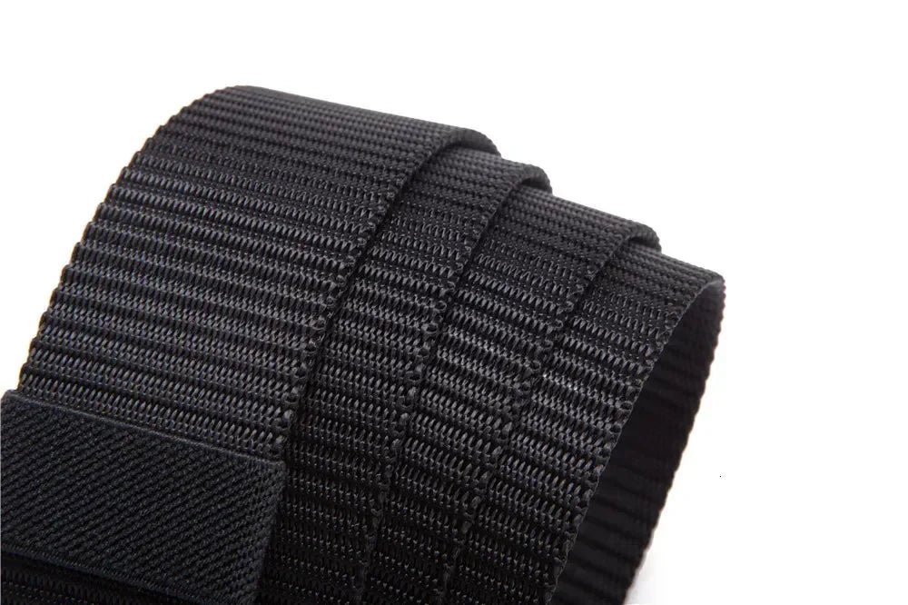 2Pcs New Automatic Buckle Nylon Belt Outdoor Hunting Multifunctional Tactical Canvas Belt High Quality Men Belt