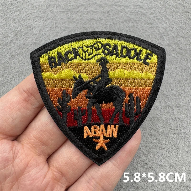 Western Cowboy Embroidered Patches DIY Boots Horse Patch For Clothing Iron On Patches Jackets Backpack Hats Sew Badges Patches