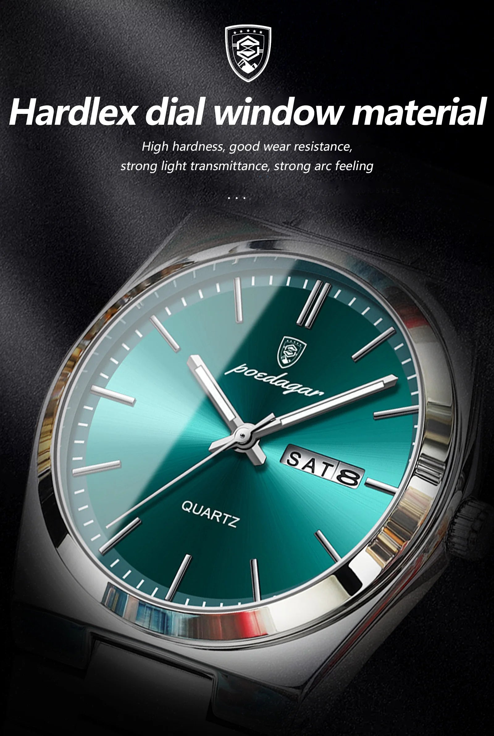 POEDAGAR Luxury Men's Watches Luminous Waterproof Stainless Steel Casual Men Clock Date Week Quartz Fashion Man Wristwatch Reloj