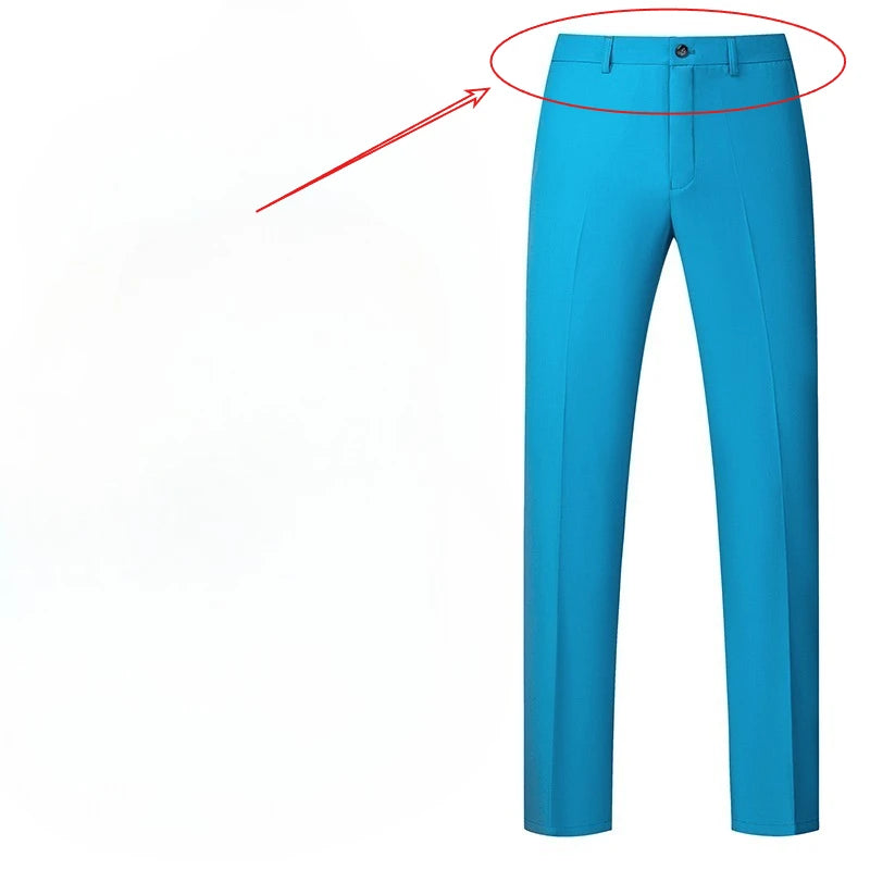 Men Dress Pants Solid Color Slim Fit Business Casual Office Wedding Formal Trousers High Quality Men Clothing Suit Pants 29-40