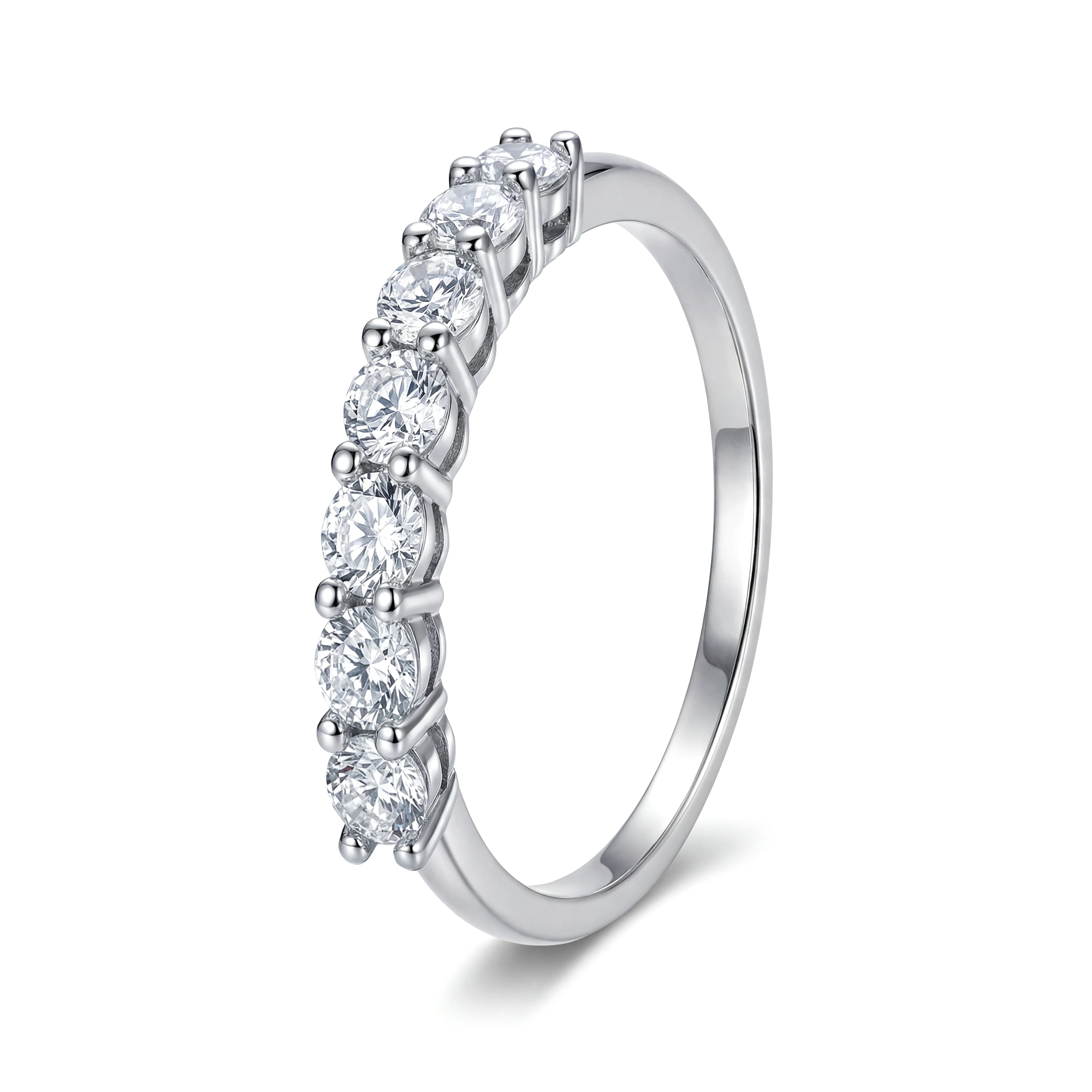 925 Sterling Silver Round Zircon Shiny Gorgeous Rings For Women Engagement Wedding High Quality Fine Jewelry