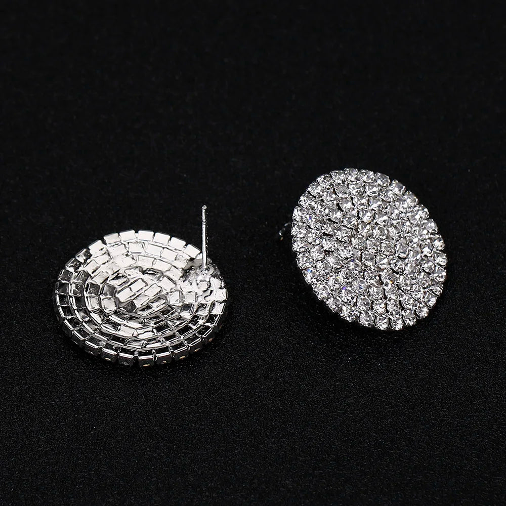 Women Fashion Shiny Rhinestone Big Drop Dangle Earrings Maxi Evening Dress Statement Earrings Accessories Wedding Bride Jewelry