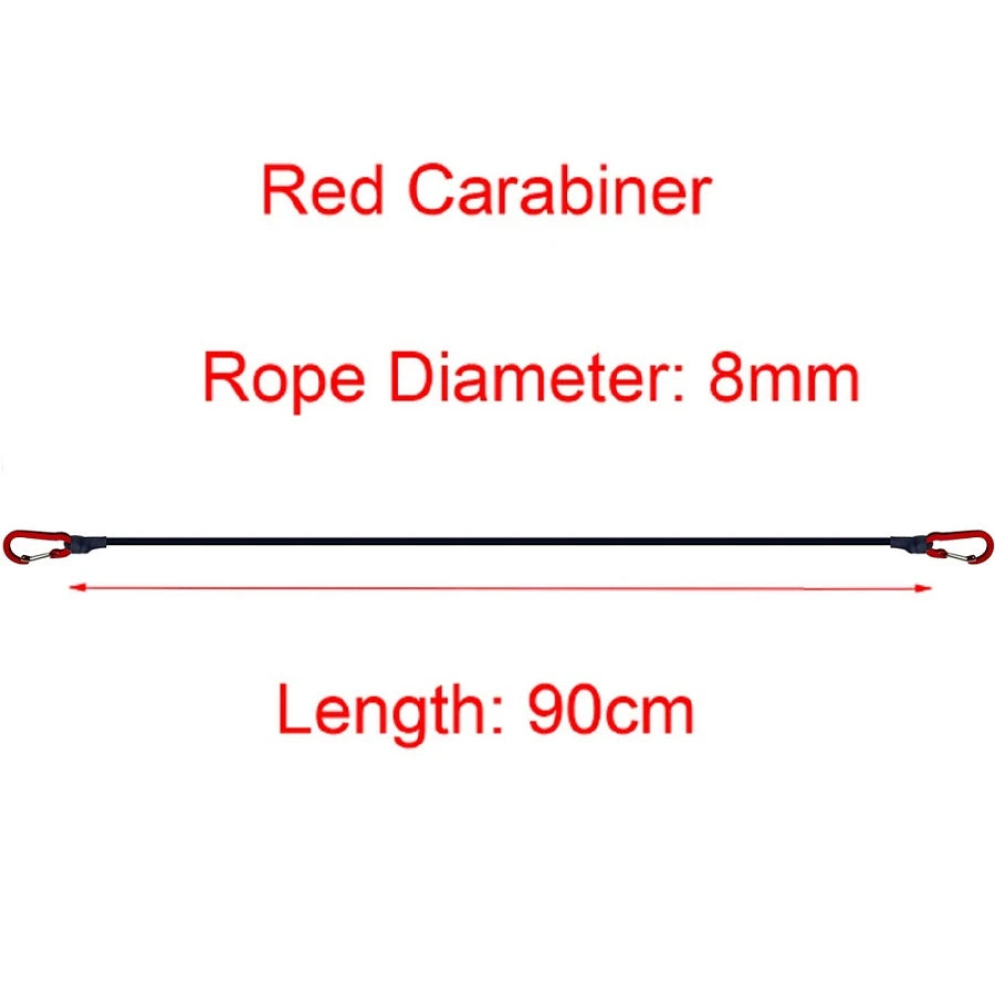 30-210cm 8mm Packing Ropes Outdoor Elastic Bungee Cords with Red Hooks Stretch Lightweight for Bikes Car Luggage Roof Rack Strap