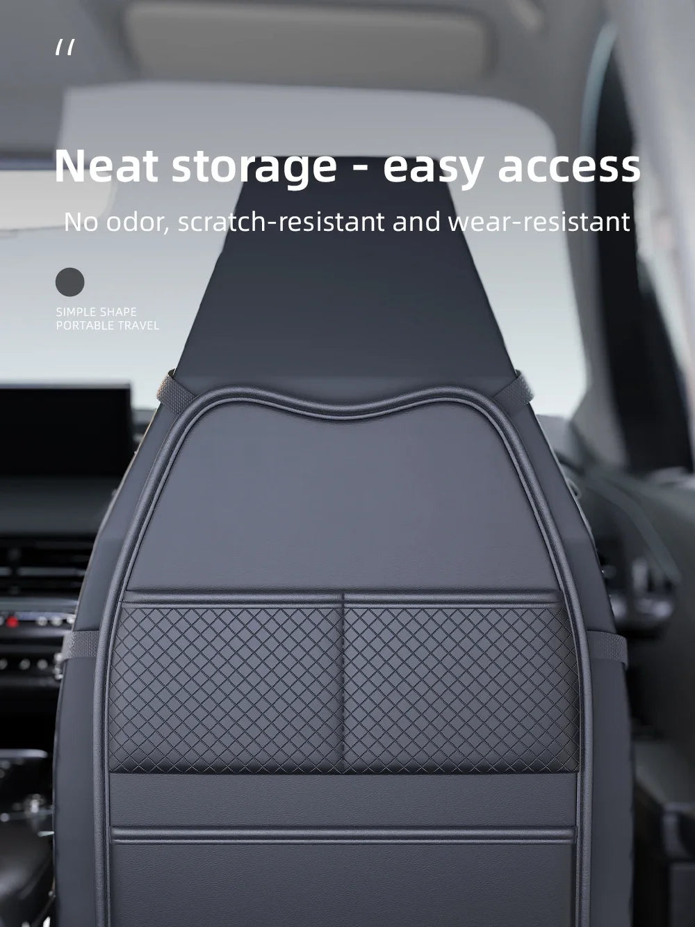 PU Leather Car Seat Kick Proof Pad with Pockets Multi-functional Tablet Holder Auto Seat Back Protection Cover for Kids