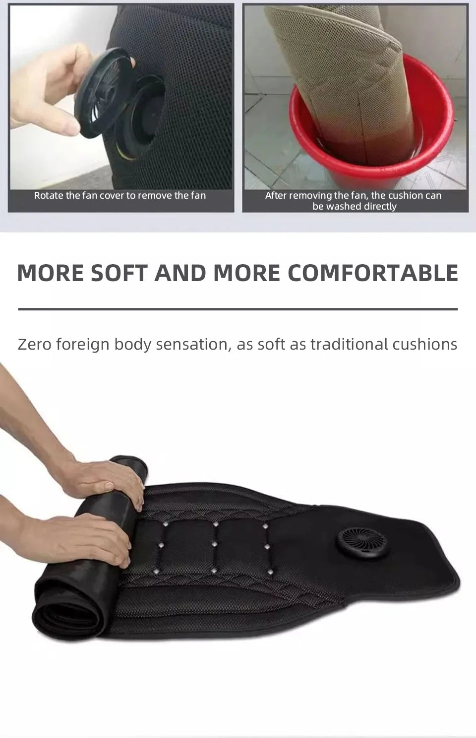 Universal Car Summer Cool Air Seat Cushion 12V/24V USB Charging Breathable Car Seat Cover With Fan Multi-color 3-SpeedAdjustment