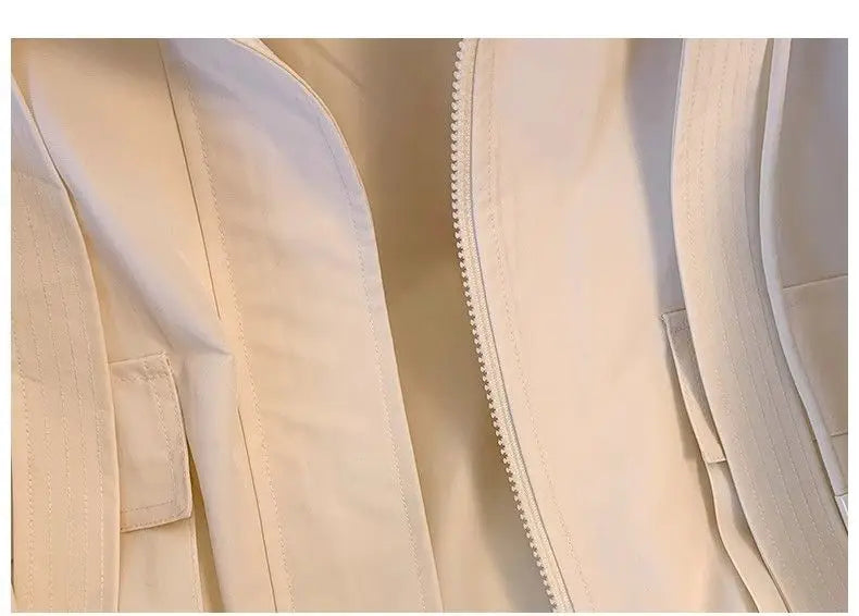 Short Hooded Jacket Women's Spring Autumn 2026 New Lady Loose Thin Work Jacket Top Solid Casual Student Zipper Outwear