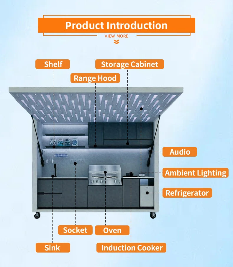 Outdoor Kitchen for Sale Wholesale Smart Design Affordable Waterproof Mobile for Camping Catering Events Custom
