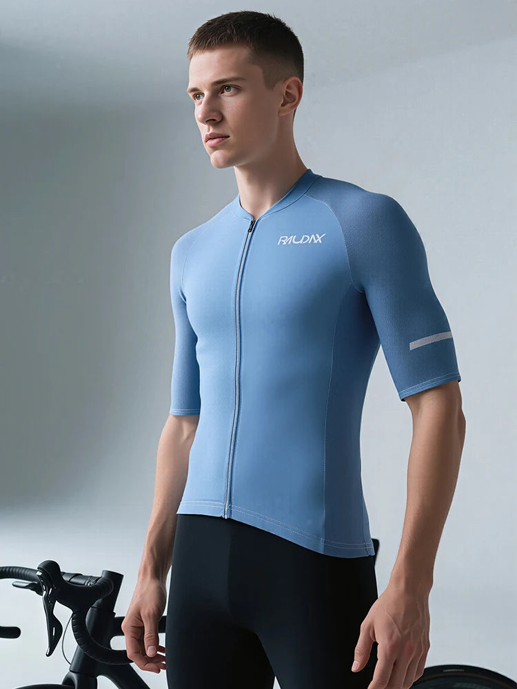 RAUDAX Men's Short Sleeve Cycling Jersey Set with Bib Shorts MTB Bike Clothing High Quality Ropa Ciclismo Bicycle Uniform