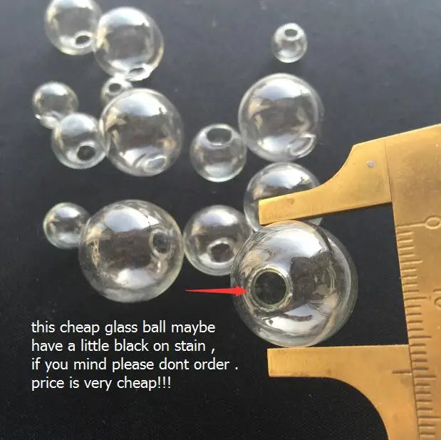 10piece 6-40mm Hollow Glass Ball With One Hole Round Bubble Vial Glass Globe Orbs Jewelry Findings Glass Locket Accessories