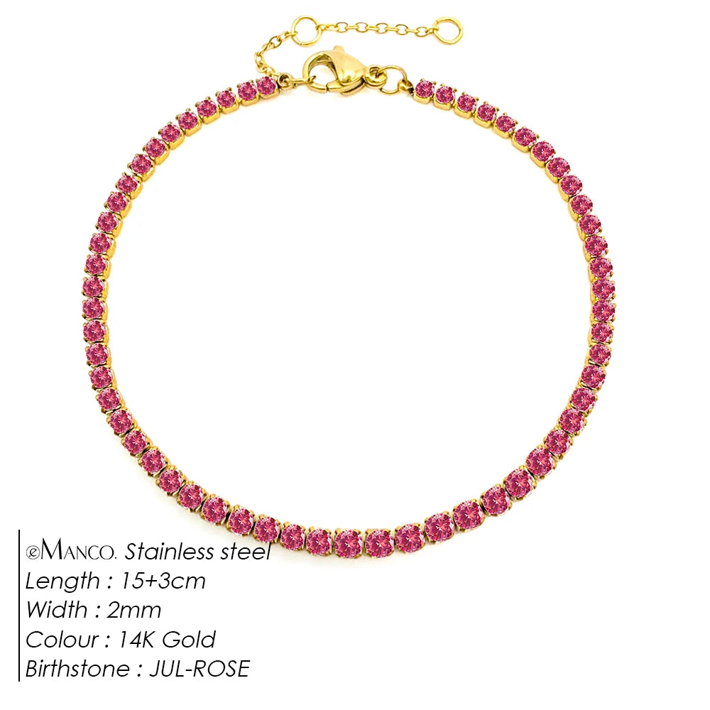 EManco Stainless Steel Women's Zirconia Tennis Bracelet Classic Bridal Accessories Wholesale